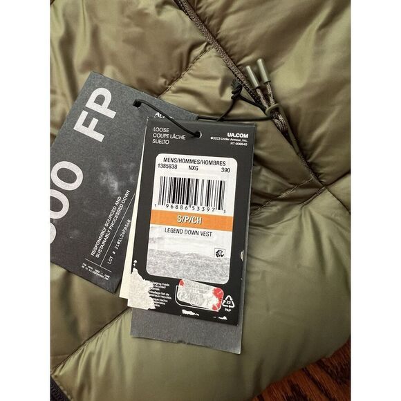 NWT Under Armour Men Small Storm Legend Down Puffer Vest Green Water Resistant - Picture 3 of 6